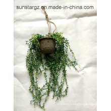 PE Mini Beads in Hanging Basket Artificial Plant for Home Decoration (32223)